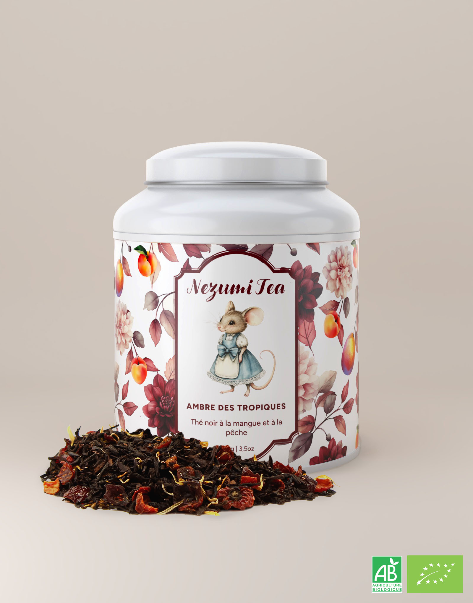 Ambre des Tropiques – Thé noir mangue & pêche
